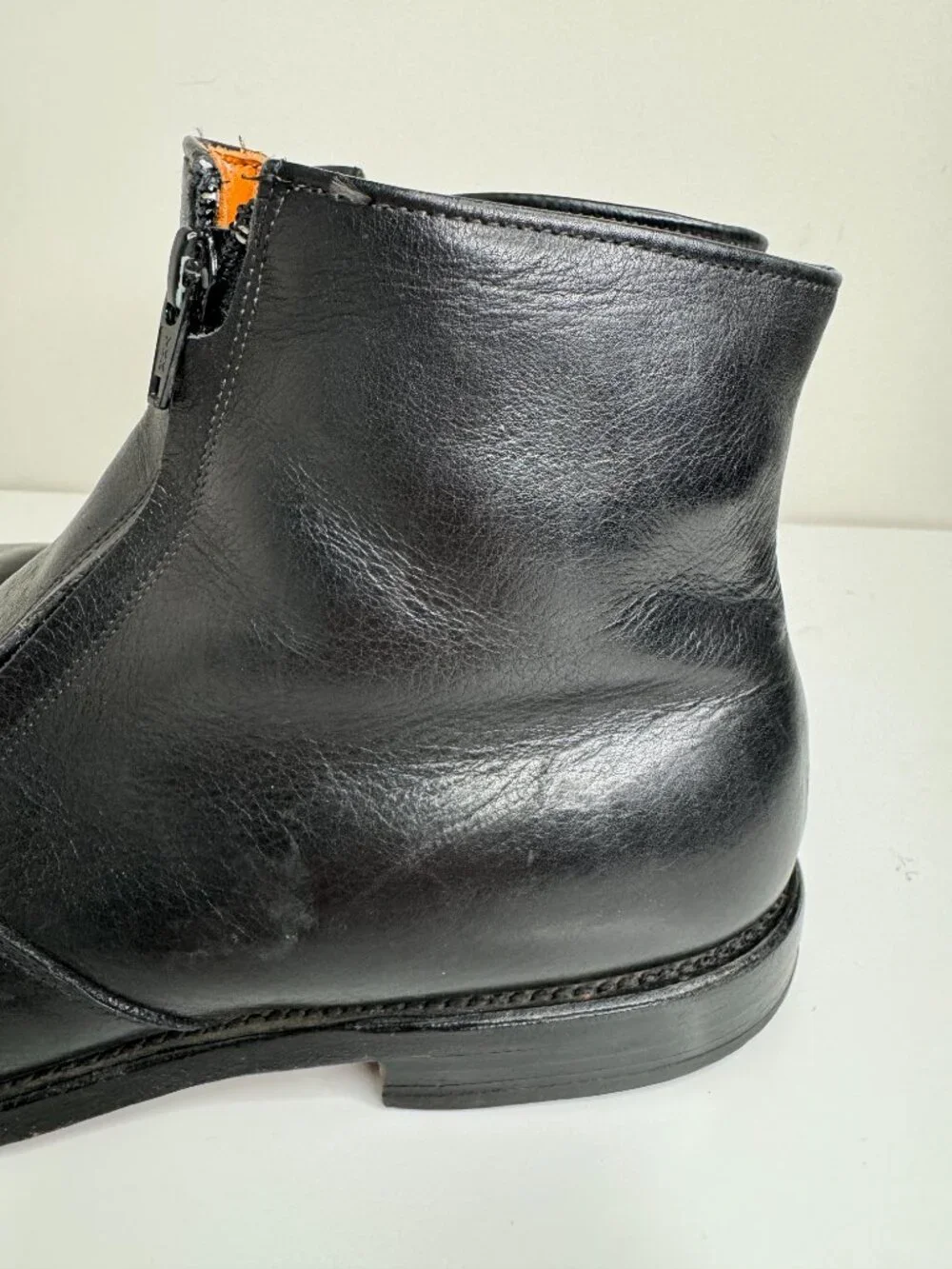 Allen Edmonds Kingston Vintage Boots Mens 11 High Top Black Leather Double Zippe